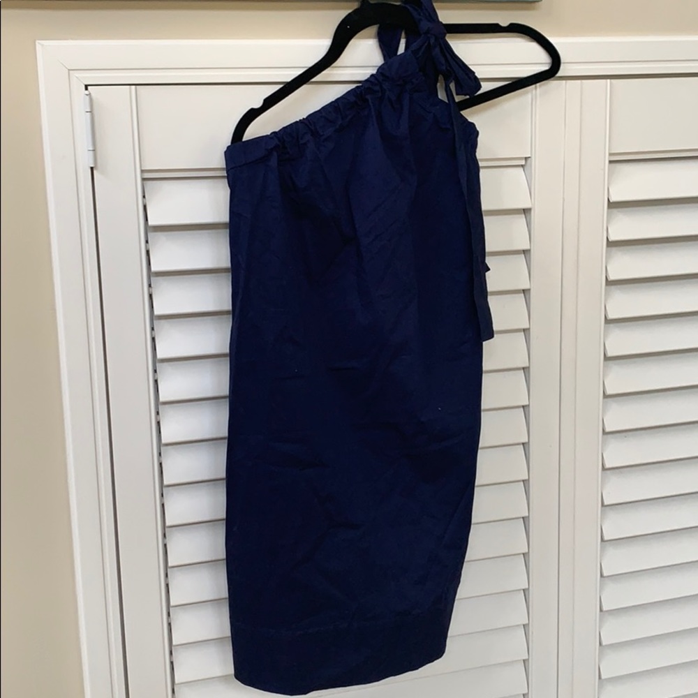 Navy blue one shoulder dress